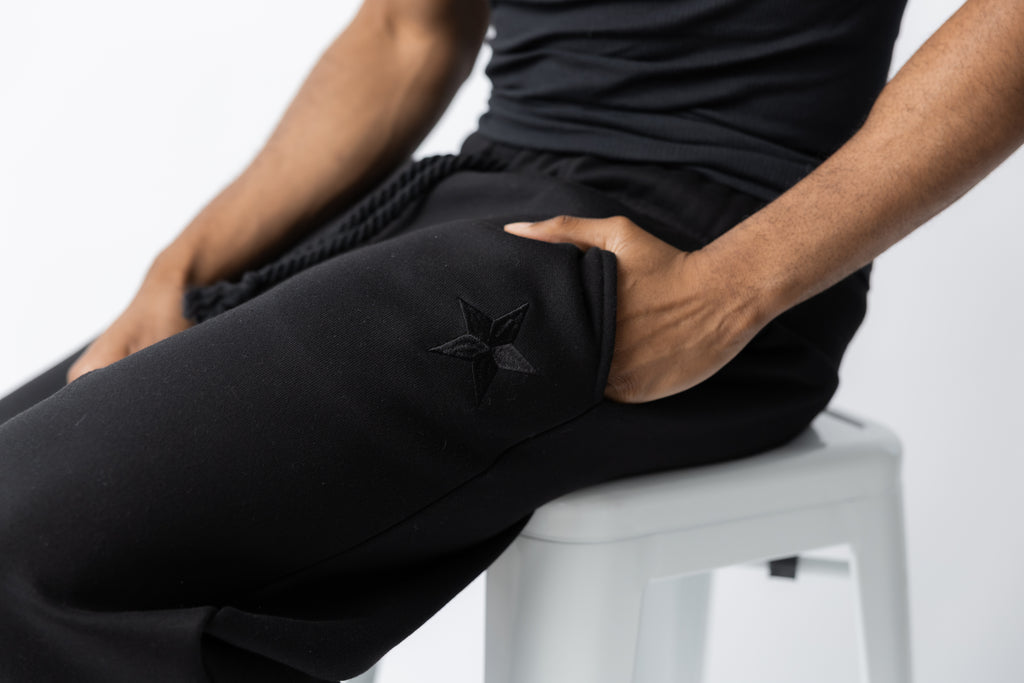 Matte Black rope sweatpants