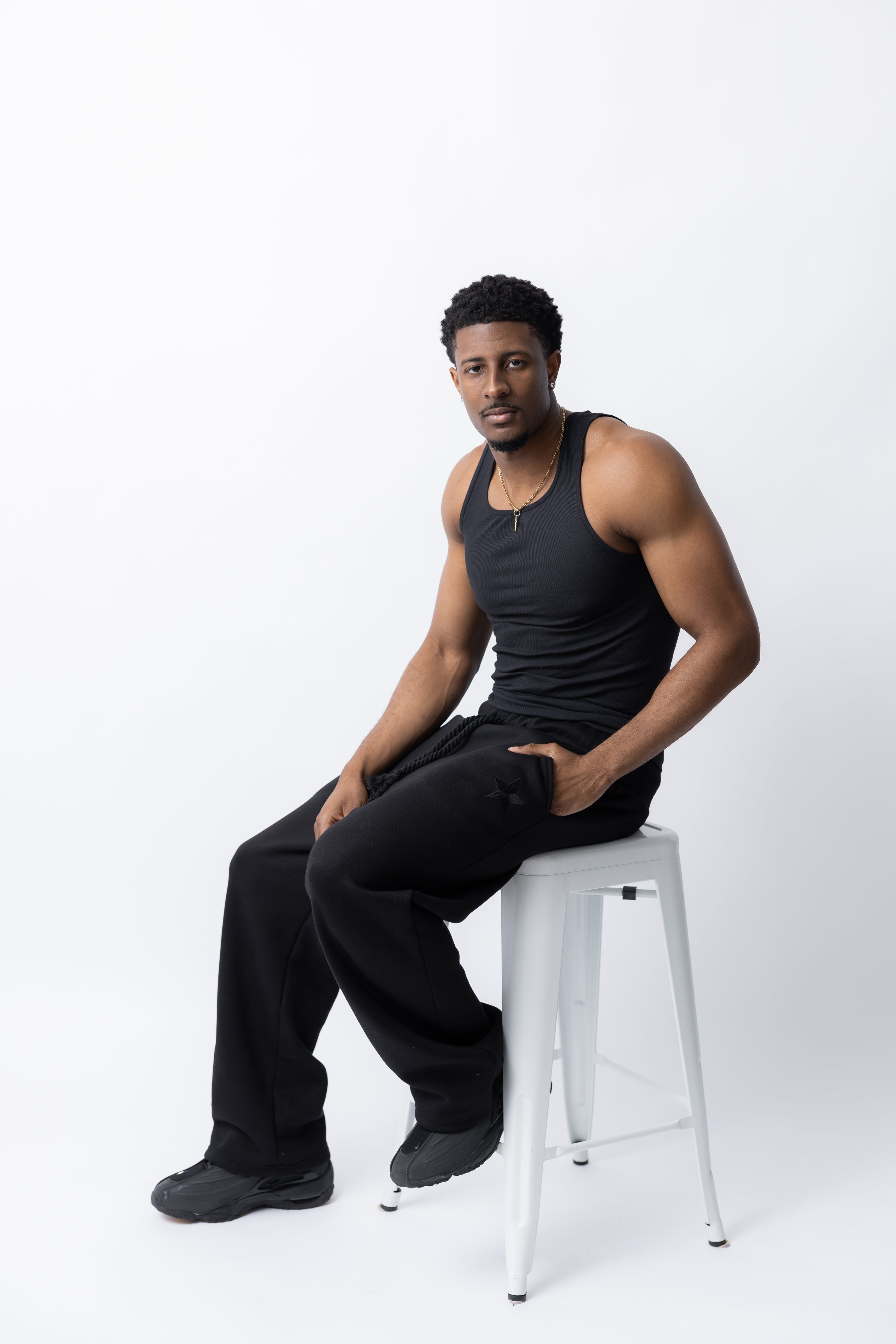 Matte Black rope sweatpants