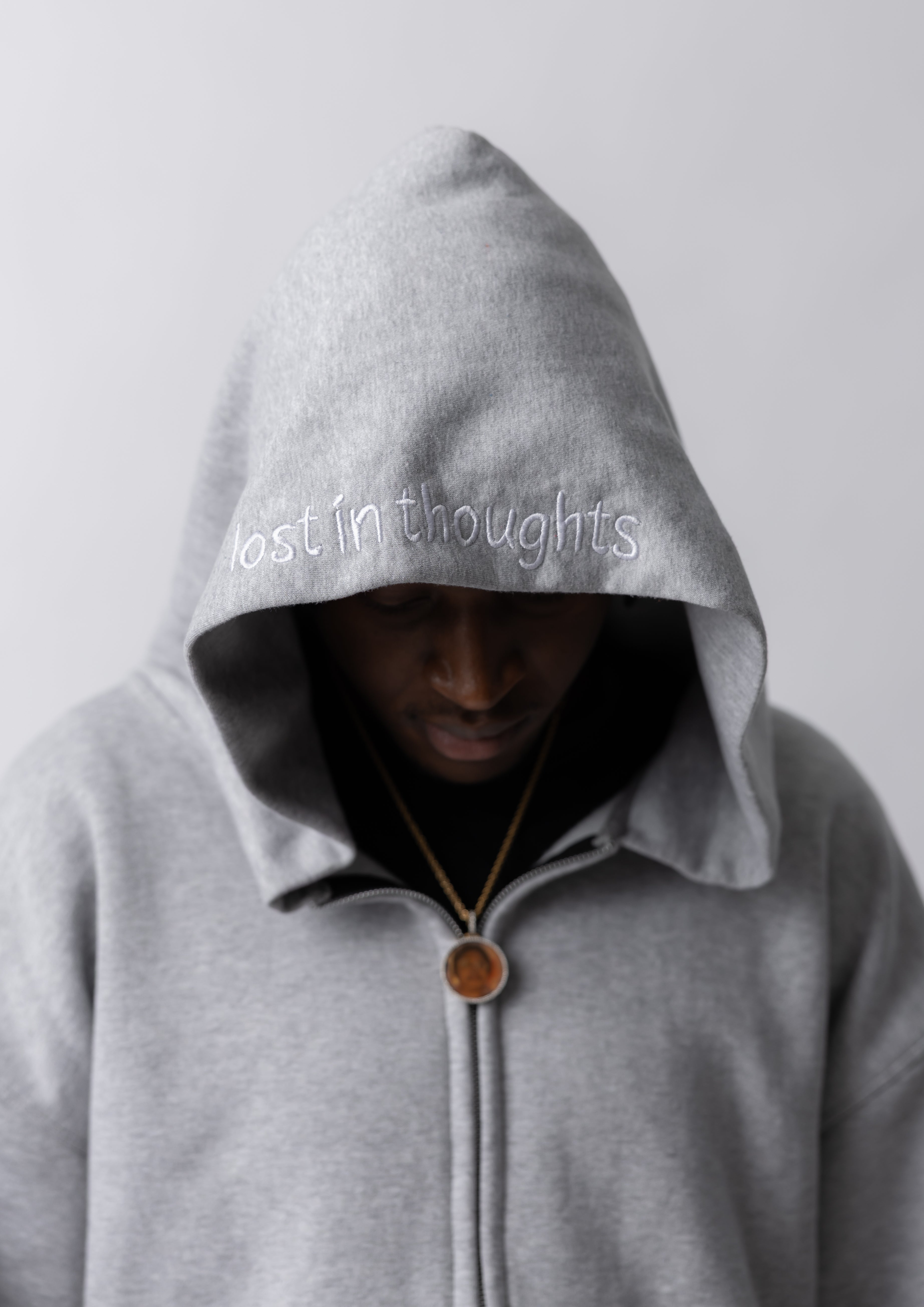 "simply grey" zip up hoodie