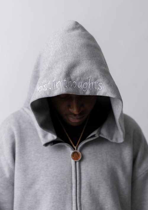 "simply grey" zip up hoodie