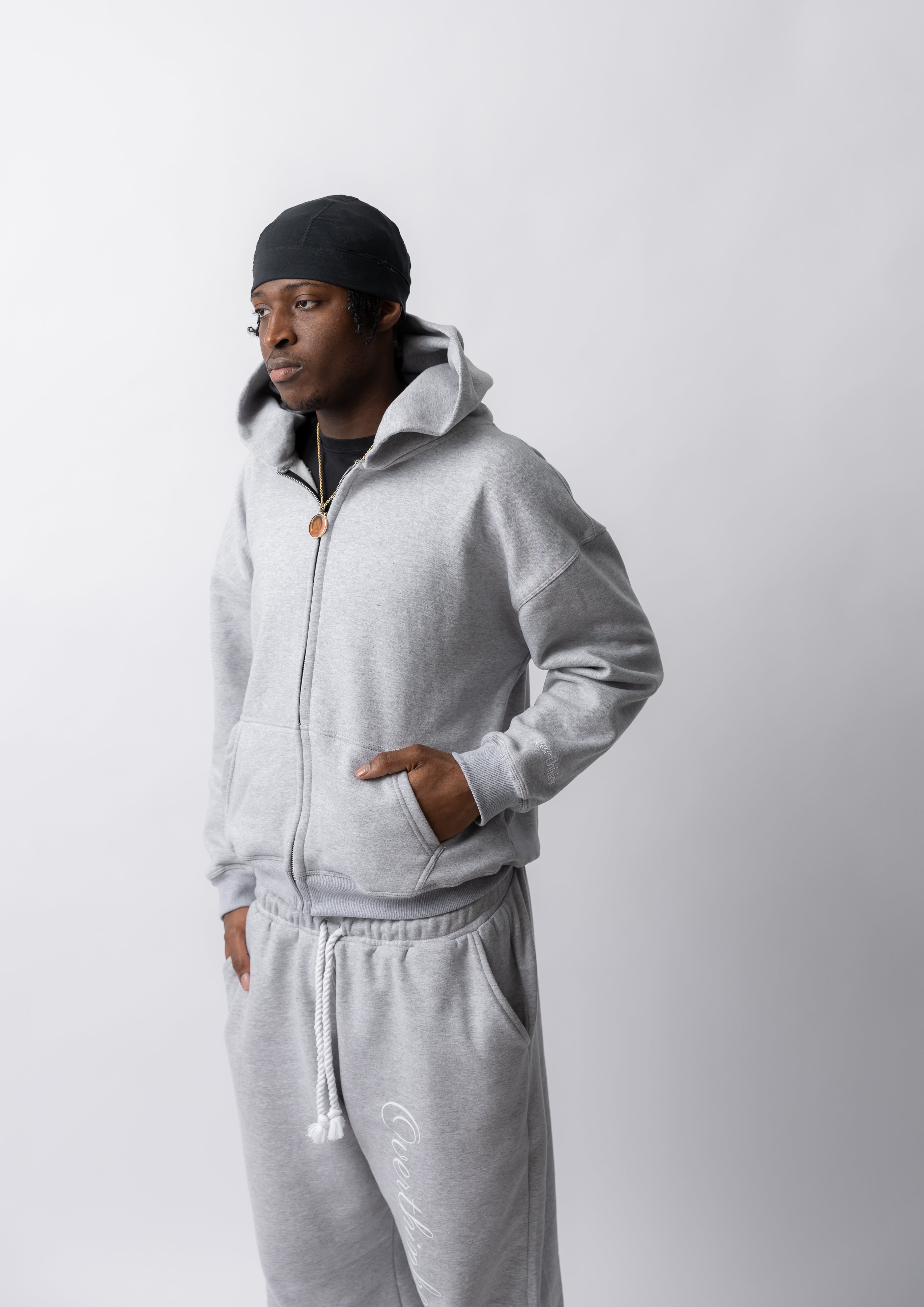 "simply grey" zip up hoodie