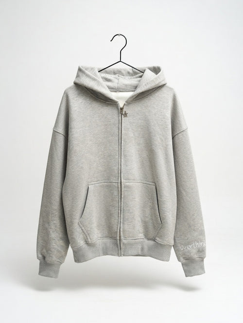 "simply grey" zip up hoodie