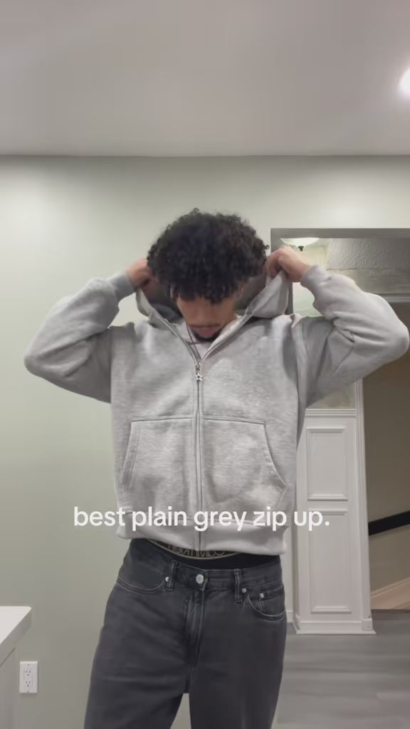 "simply grey" zip up hoodie
